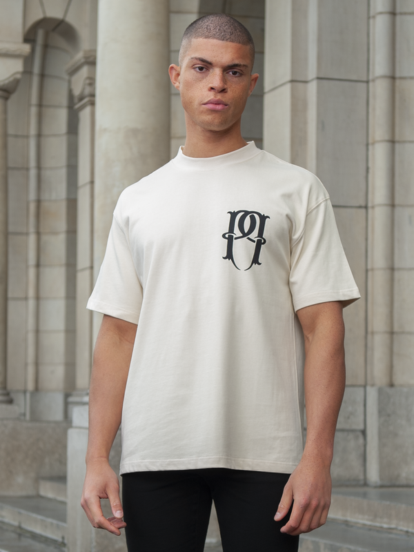 CREST LOGO TEE - BEIGE